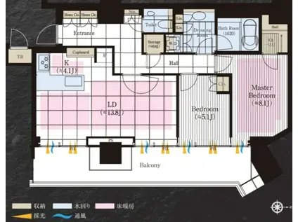 THE COURT 神宮外苑 ザ・コートジングウガイエン(2LDK/18階)の間取り写真