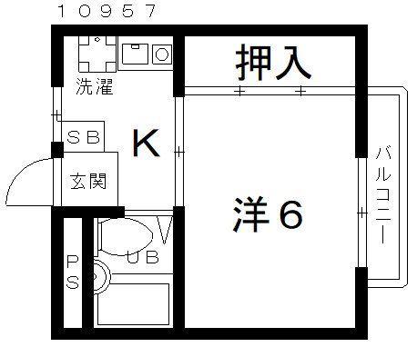 パーシャルUNO(1K/2階)の間取り写真
