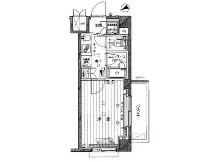  ルーブル品川南大井(1K/2階)の間取り写真