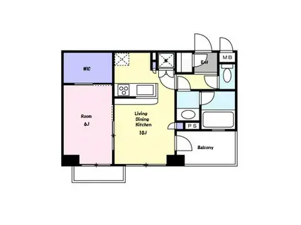 ディークラディア調布(1LDK/4階)の間取り写真