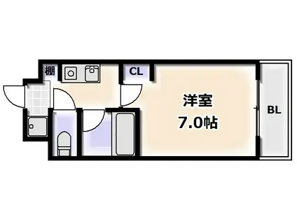 フレンドシップ1(1K/6階)の間取り写真