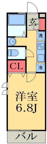 メゾンクレールII(1K/1階)の間取り写真