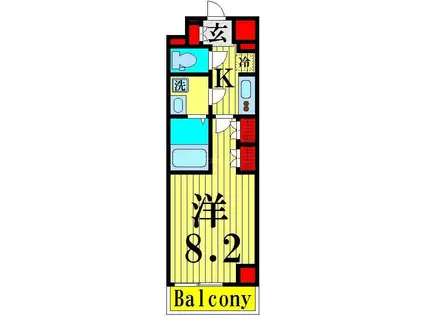 AZEST堀切菖蒲園II(1K/4階)の間取り写真