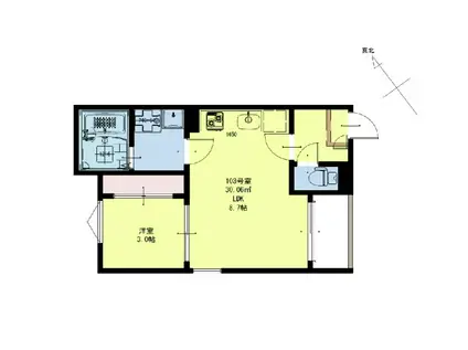 REGALEST通町(1LDK/1階)の間取り写真