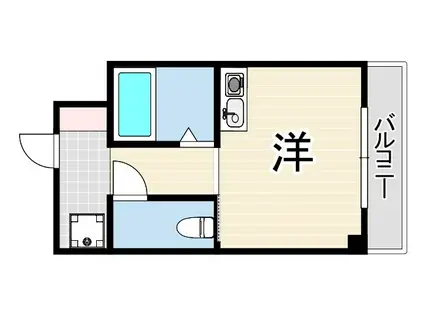 ロイヤルコート西宮門戸(1K/3階)の間取り写真