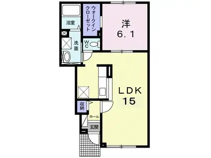 リリーベルI(1LDK/1階)の間取り写真