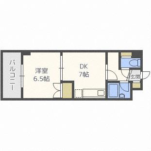 マンションブリッジ麻生(1DK/7階)の間取り写真