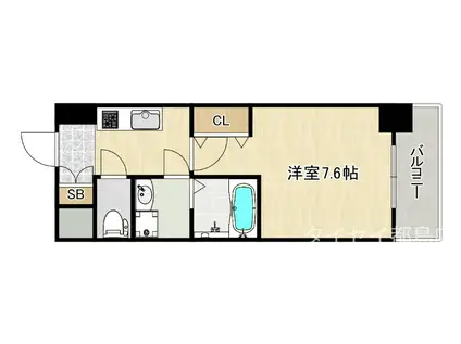 EXCELLENT KISHIBE(1K/6階)の間取り写真