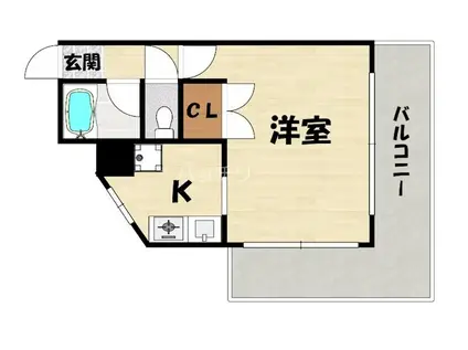 ピュアドームプログレッソ天神(1K/9階)の間取り写真