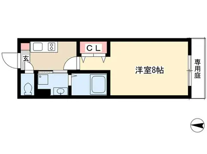 タウンライフ一社駅前(1K/1階)の間取り写真