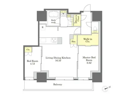 プライム新橋タワー(2LDK/26階)の間取り写真