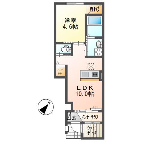 クルール(1LDK/1階)の間取り写真
