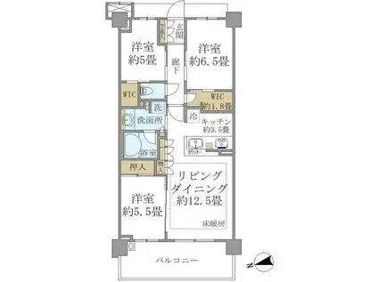 BRILLIACITY横浜磯子A棟(3LDK/6階)の間取り写真