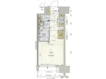 レジュールアッシュ桜宮エクシード(1K/3階)の間取り写真