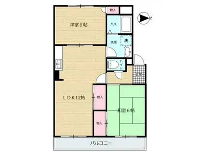 サンコートシライシ(2LDK/2階)の間取り写真