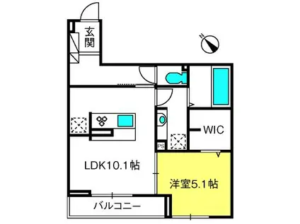 ノーブルヴィラ上尾(1LDK/1階)の間取り写真