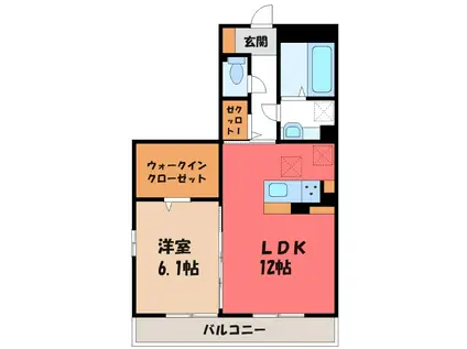 ラ・ピーノ5(1LDK/1階)の間取り写真