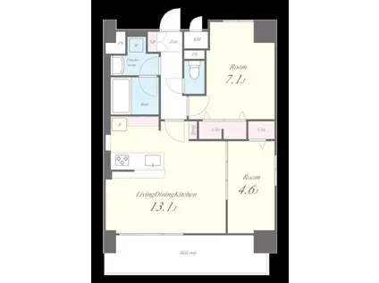 ブランシェ今里(2LDK/2階)の間取り写真