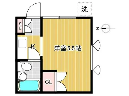 コーポTM(1K/1階)の間取り写真