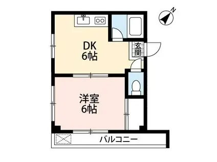 ブランメゾン長瀬(1K/2階)の間取り写真