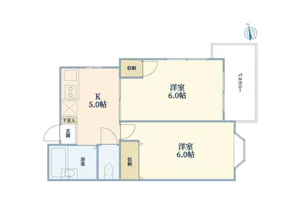 キャッスル荻窪(2K/3階)の間取り写真