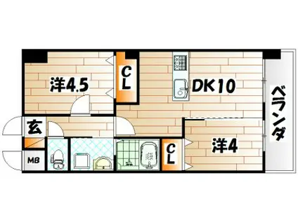 メディプラカーサ(2LDK/4階)の間取り写真