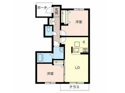 シャーメゾン今福(2LDK/1階)の間取り写真