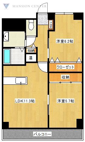 レ・モンデ新潟(2LDK/3階)の間取り写真