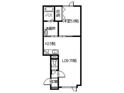 ザ・トップジュンII(1LDK/1階)の間取り写真