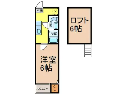 グレイス本城(1SK/1階)の間取り写真