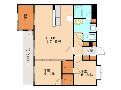 OAKLANCE 森下II(1DK/3階)の間取り写真