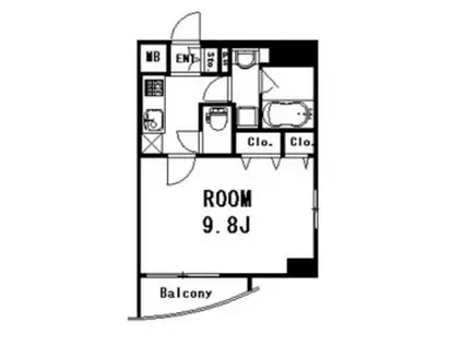 カノンパレス(ワンルーム/8階)の間取り写真