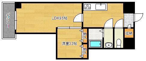 堺町センタービル(1LDK/9階)の間取り写真