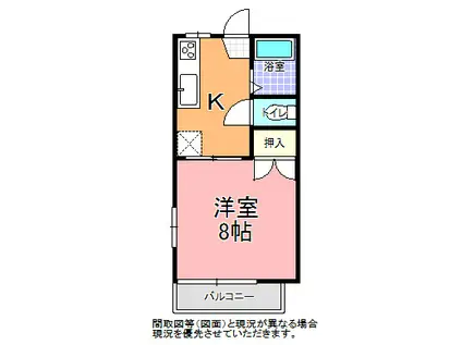 メゾン・リビエールA・B棟(1K/2階)の間取り写真