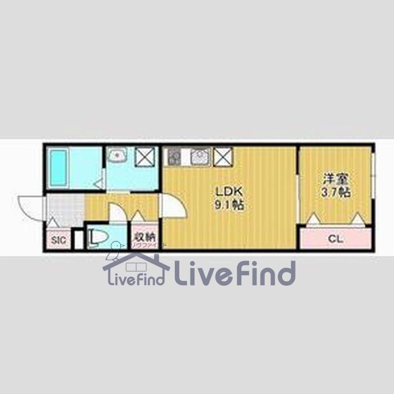 平岸5-13(1LDK/1階)の間取り写真