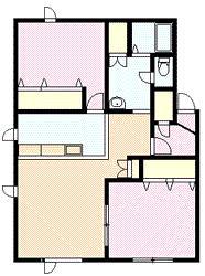 INTERSIDE晴(2LDK/1階)の間取り写真