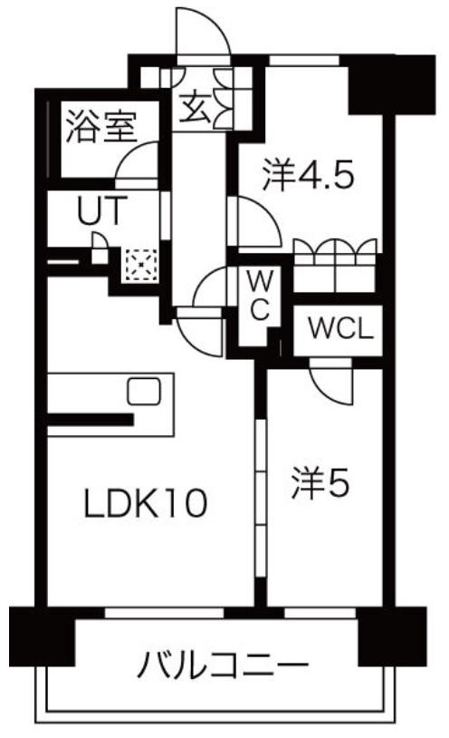 SK RESIDENCES SHINSAIBASHI(2LDK/6階)の間取り写真