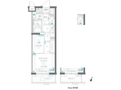 ZOOM蒲田イースト(1DK/4階)の間取り写真