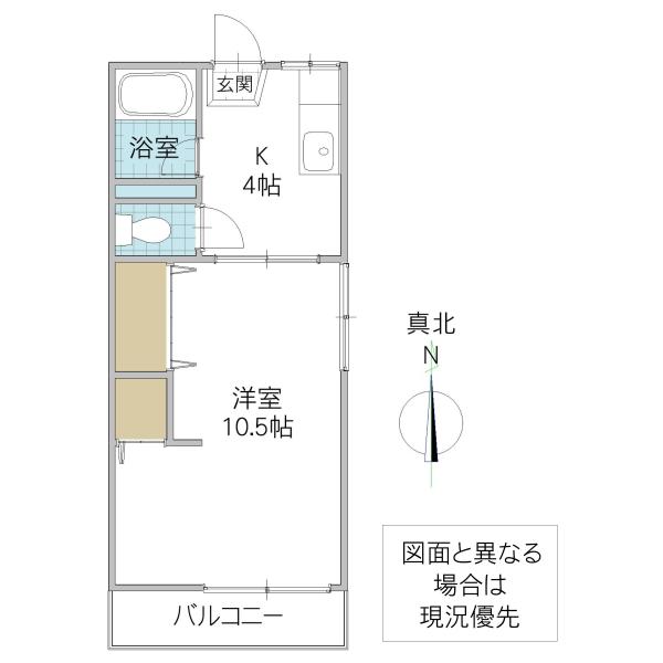 コーポ長山(1K/2階)の間取り写真