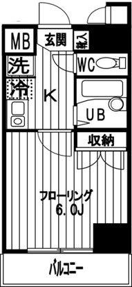 マルベリーラグーン勝どき(1K/10階)の間取り写真