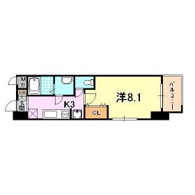 プロシード神戸元町(1K/12階)の間取り写真
