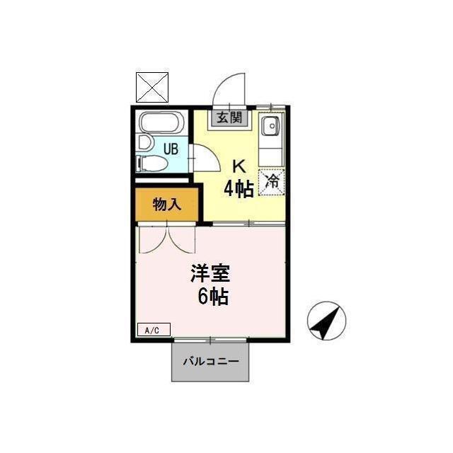 コーポ下賀茂(1K/1階)の間取り写真