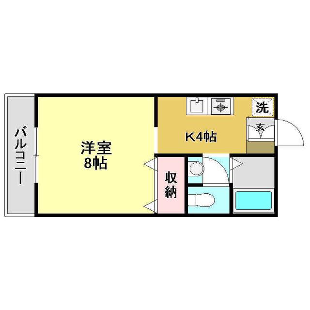 ウィルドミール(1K/1階)の間取り写真