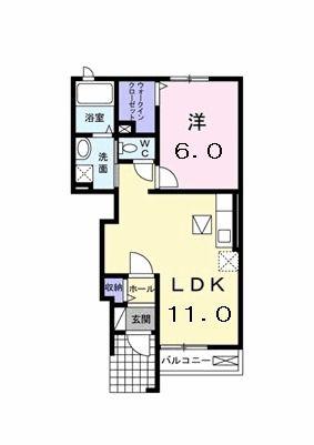 クラール・アイ(1LDK/1階)の間取り写真