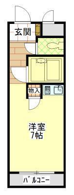 プリメゾン福山木之庄(ワンルーム/3階)の間取り写真