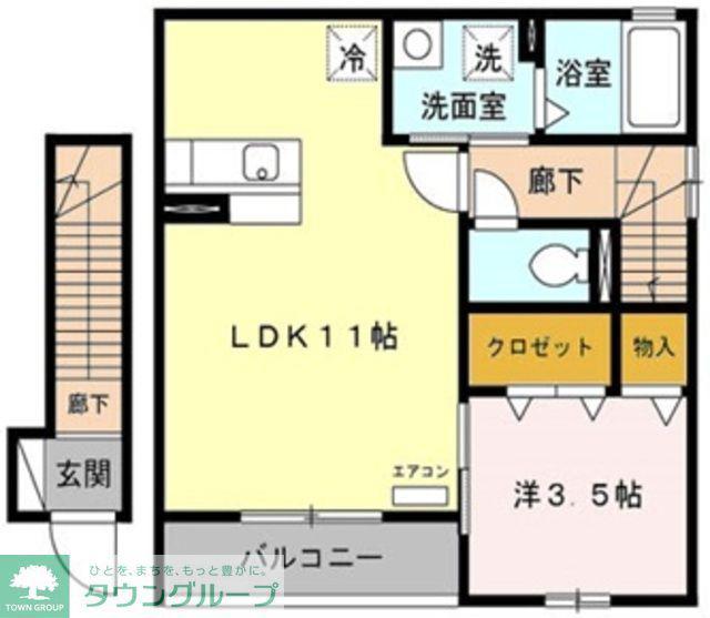 プラセール(1LDK/2階)の間取り写真