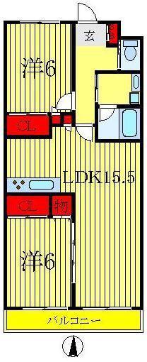 セントレジス・グラン(2LDK/3階)の間取り写真