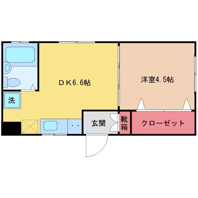 ビスタ庄内東町(1DK/1階)の間取り写真