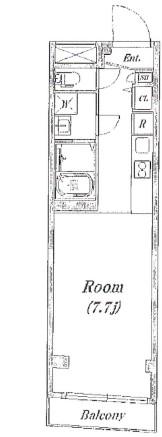 スマートVILLA 中延参番館(1K/3階)の間取り写真