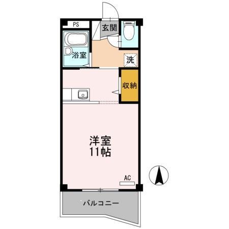 シティパルFUJU(ワンルーム/4階)の間取り写真